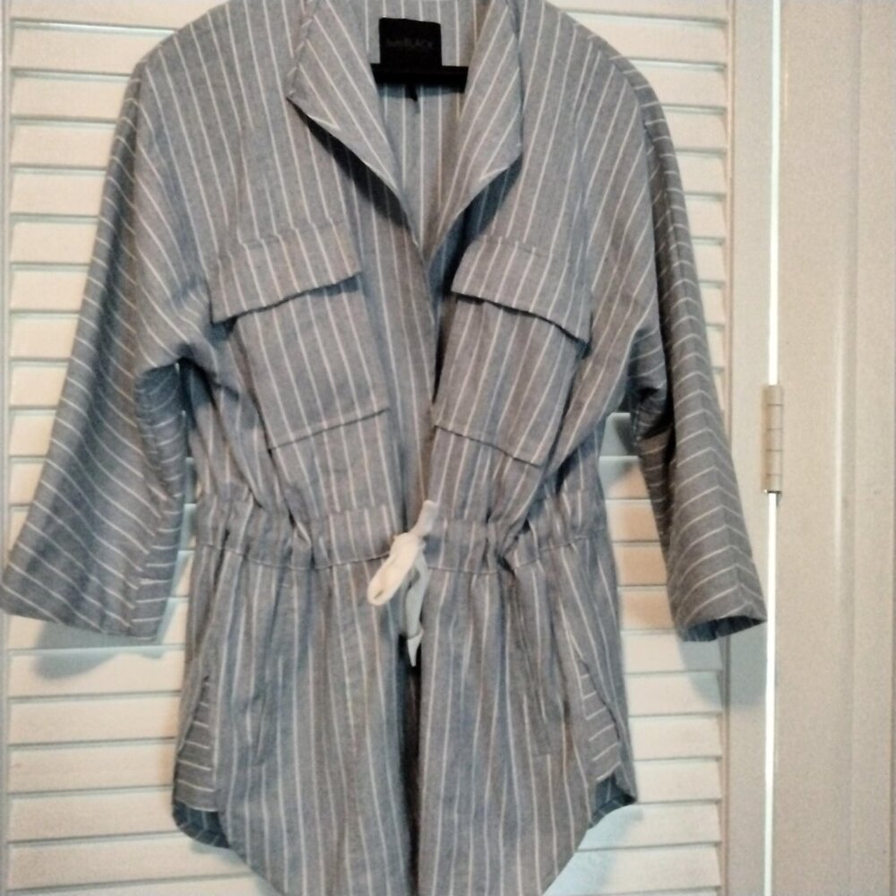 Bobi Black Los Angeles blue and white striped jacket size small
